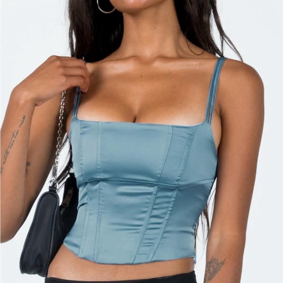 Princess Polly Tops - NWOT Princess Polly Blue Bustier Fitted Tank Top
